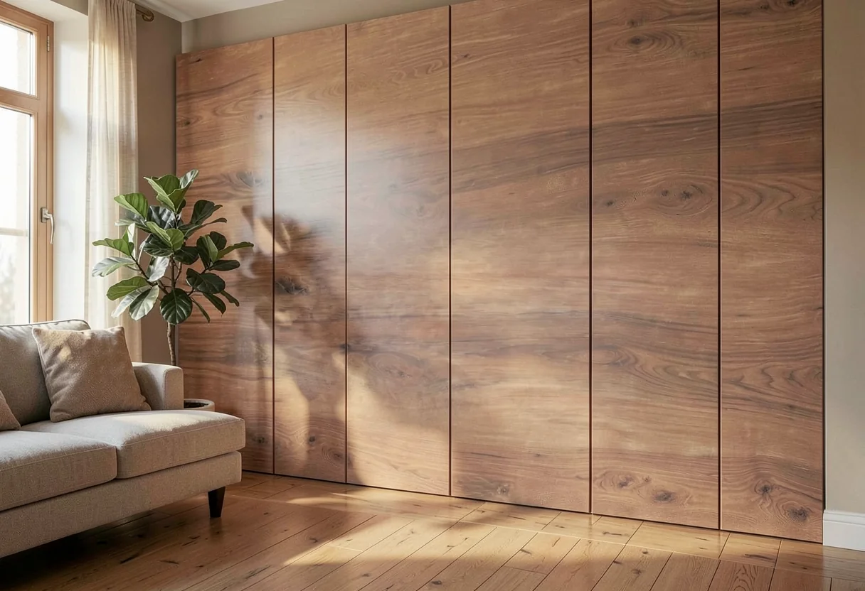 Брашированное дерево FOMI-POLY-WOOD-DARK-BROWN в интерьере