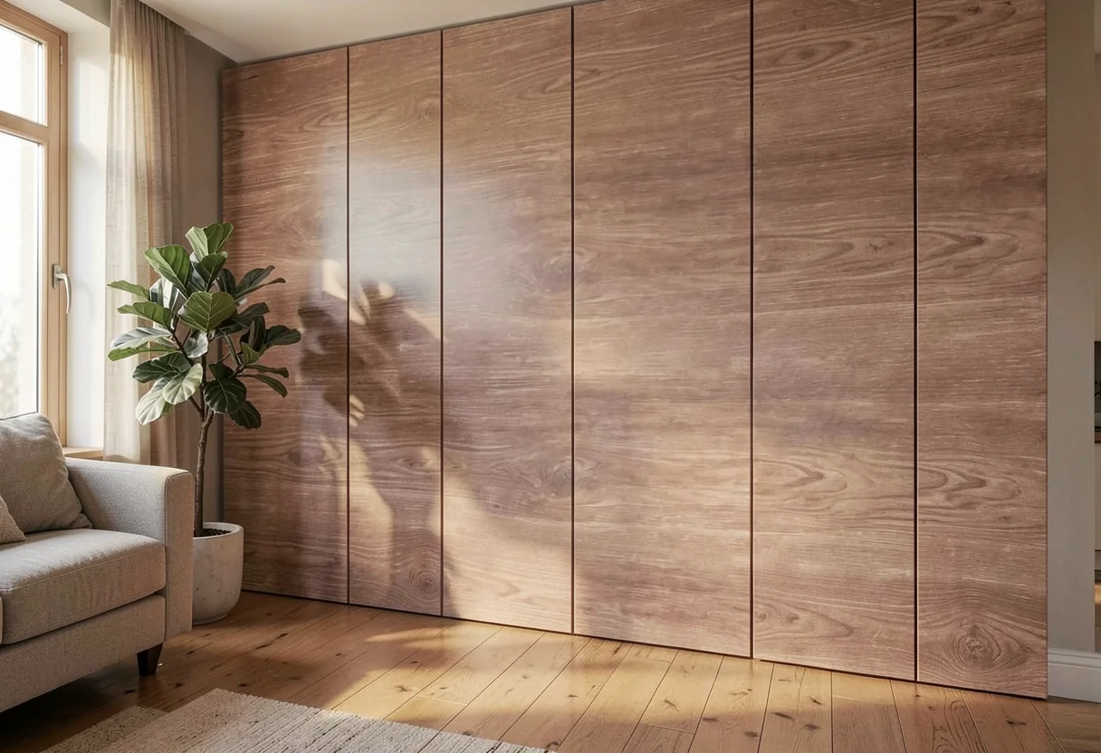 Брашированное дерево FOMI-POLY-WOOD-LIGHT-BROWN в интерьере