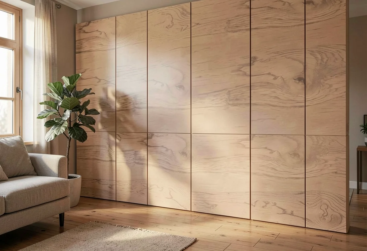 Брашированное дерево FOMI-POLY-WOOD-ORANGE в интерьере