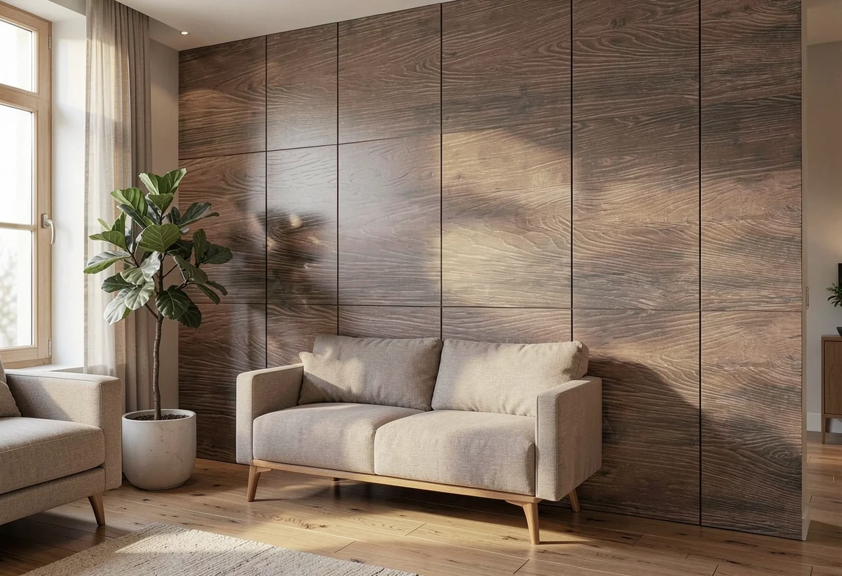 Натуральное дерево FOMI-ORIGINAL-WOOD-DARK-BROWN в интерьере