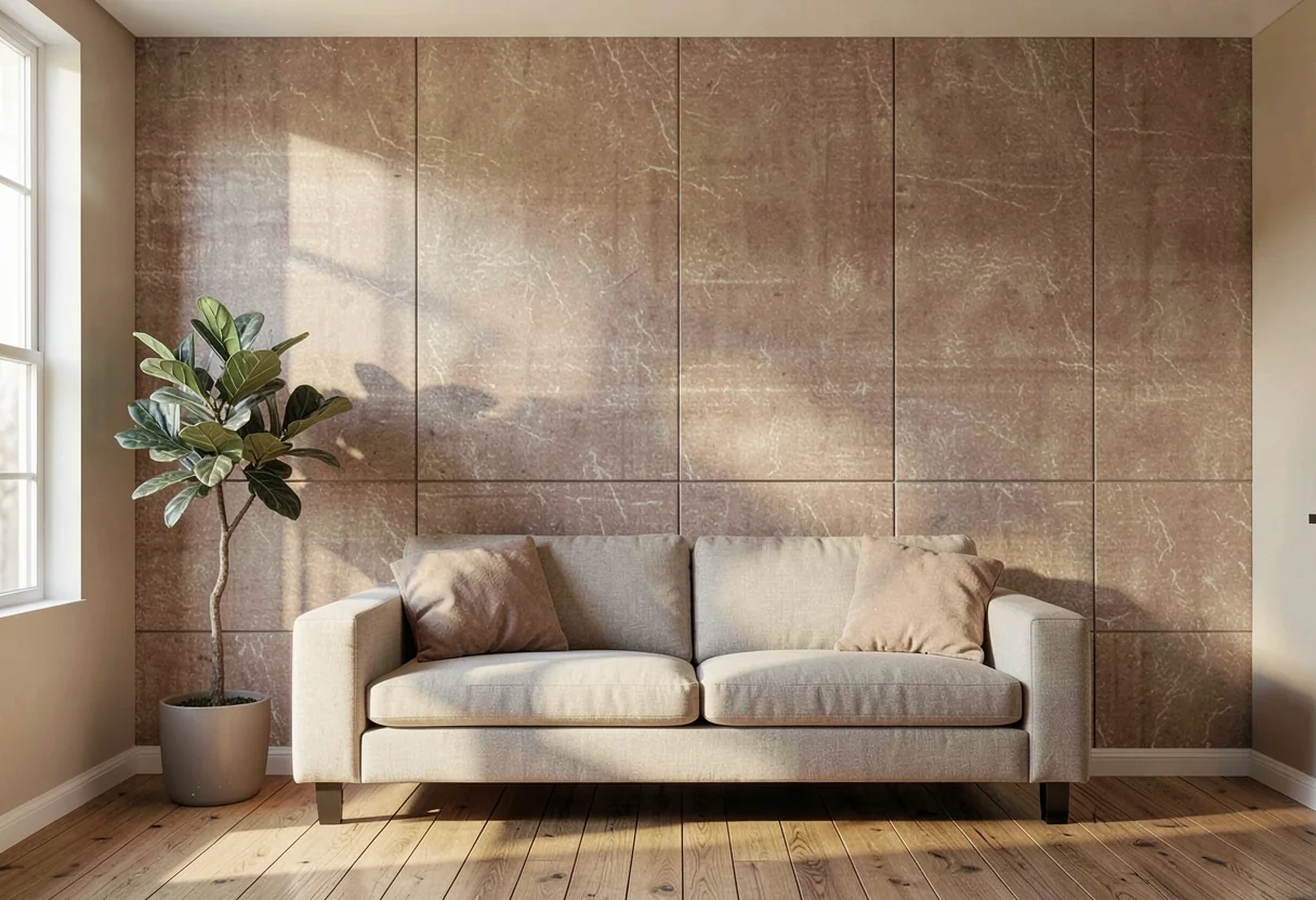 Облачный шёлк FOMI-CLOUD-SILK-TRAVERTINE-KAMU-RED в интерьере