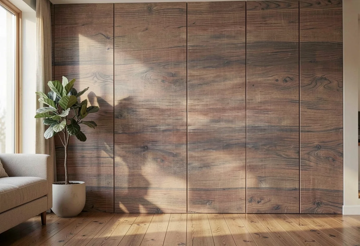 Пиленое дерево FOMI-SAWTOOTH-WOOD-DARK-BROWN в интерьере