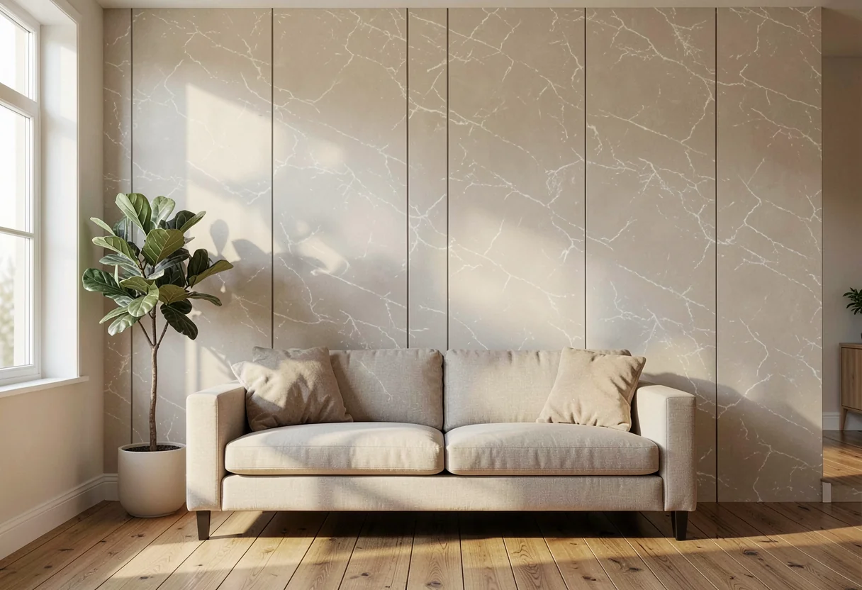 Тёсаный камень FOMI-CHISELED-STONE-PLAIN-WHITE в интерьере