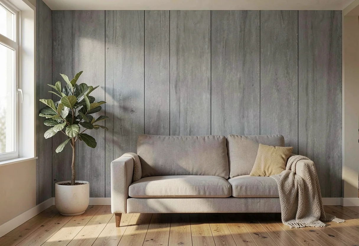 Тик BYJAX-IMITACIYA-DEREVA-NORDIC-GREY в интерьере