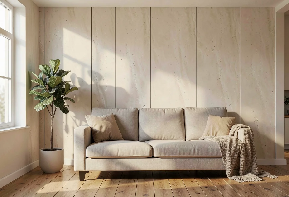 Римский травертин FOMI-ROME-TRAVERTINE-ANDES-WHITE в интерьере