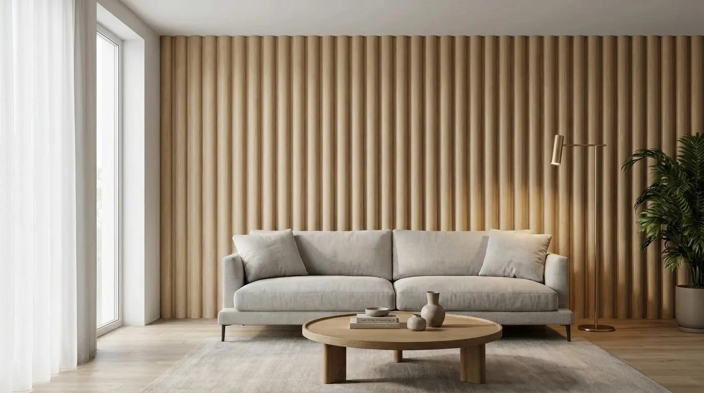 Рифлёные панели · луверы REYKA-150-SIX-CIRCLE-FLUTED в интерьере